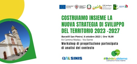 #ILSINISFASISTEMA - 6 ottobre - Workshop di progettazione partecipata a Baratili San Pietro