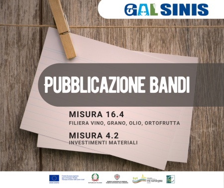 Annuncio pubblicazione bandi misura 16.4 -  filiere e misura 4.2 - investimenti materiali