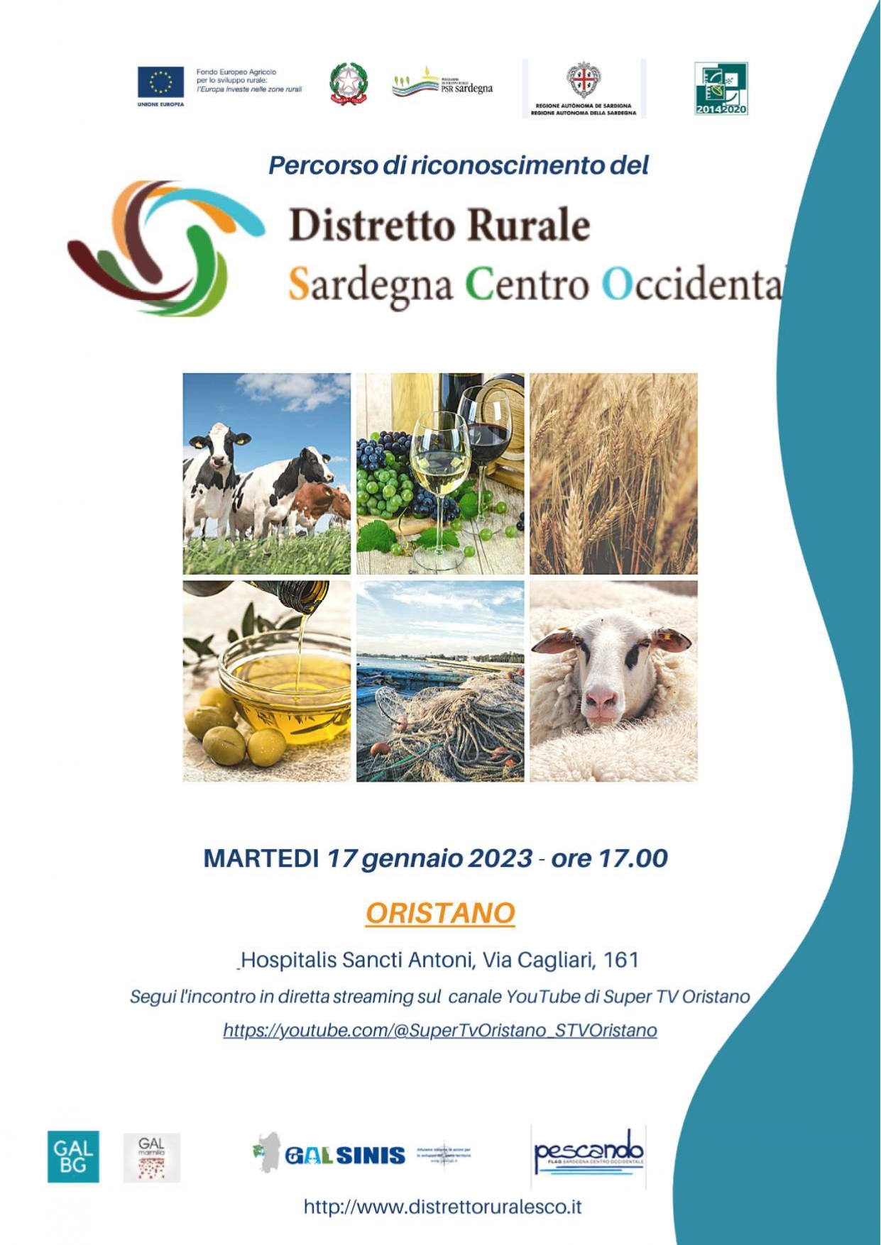 Percorso di riconoscimento del Distretto Rurale Sardegna Centro Occidentale – Assemblea generale - martedì 17 gennaio 2023 ore 17:00  a Oristano